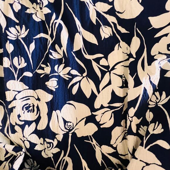 A New Day Dress Boho Cottagecore Navy Floral Maxi Aline Smocked Back XXL - Picture 6 of 10